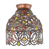 Eglo-Jadida DIY Batten Fix Antique Copper / Coloured Glass - 203326